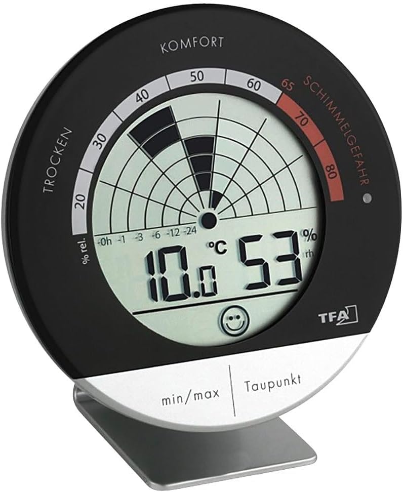 TFA Dostmann Mold Radar Digitales Thermo-Hygrometer – Schwarz