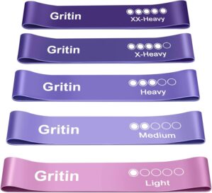 Gritin Fitnessbänder (5er Set) Wid...