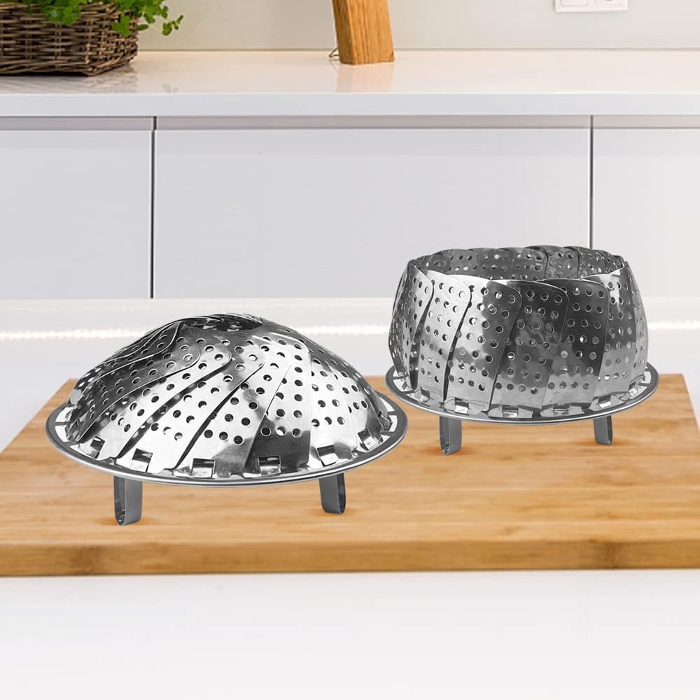 Avesteir Dampfgareinsatz, Gemüsedämpfer aus Edelstahl mit Dampfgareinsatz, faltbarer Dampfgarkorb, Dampfgareinsatz, Dampfeinsatz für Gemüse, Kochtöpfe und verschiedene Kochmöglichkeiten, spülmaschinenfest – Bild 6