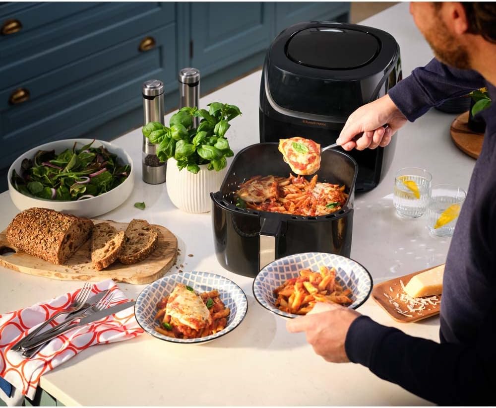 Russell Hobbs SatisFry 27170-56 Heißluftfritteuse XXL, 8 l, Rapid AirFryer, kompaktes Gehäuse, 7 Kochfunktionen, 10 Programme, spülmaschinenfest, max. 220 °C, Fritteuse ohne Öl, Grillen, Backen, Braten – Bild 6