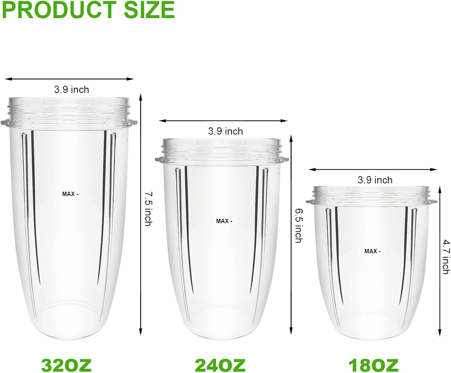 14-teilige Mixer-Ersatzteile, Absaugklinge und Becher für die NutriBullet 600w- und 900w-Serie, einschließlich Stoßdämpfer und Getriebe (1 Messer + 3 Becher + 1 Deckel) – Bild 4