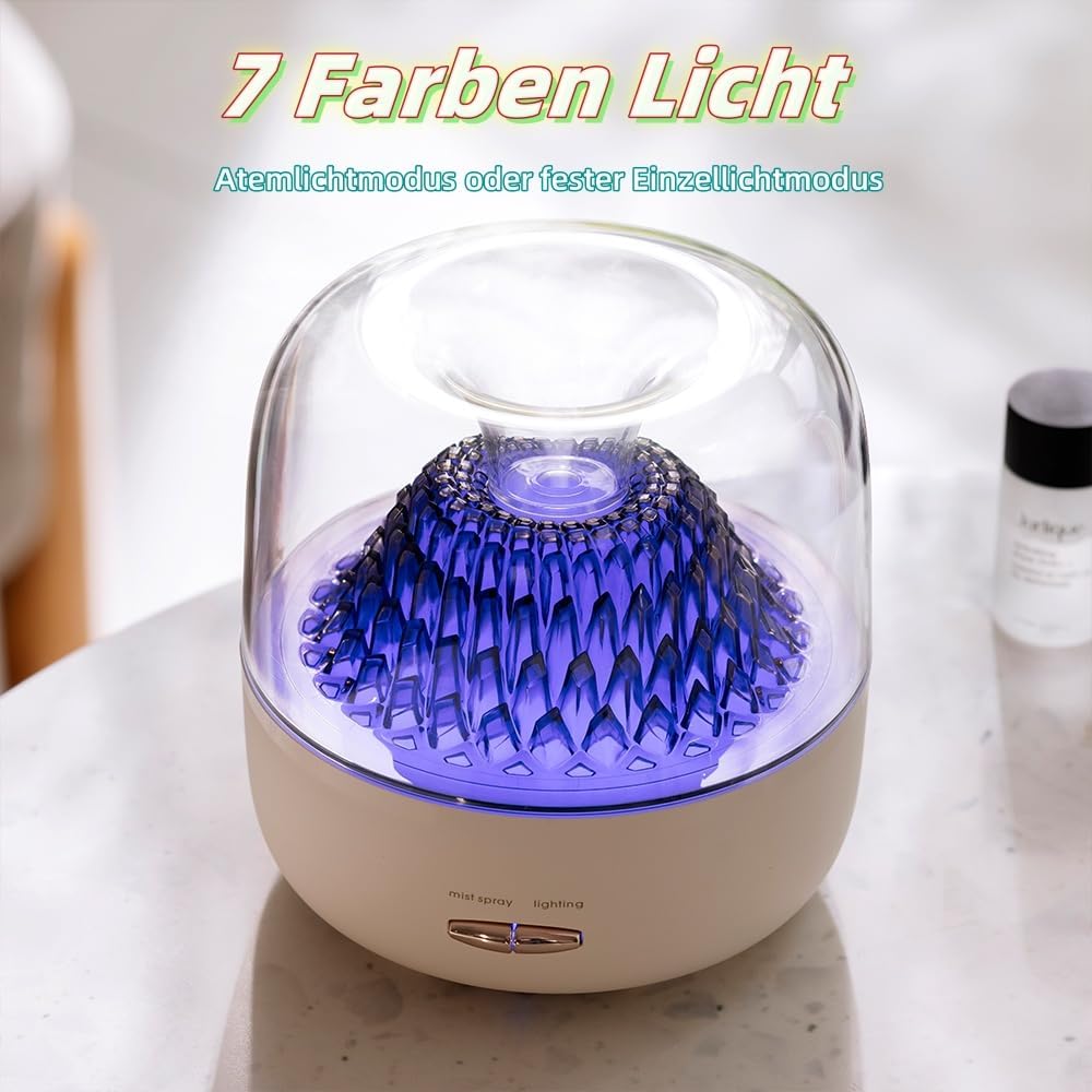 Aroma-Diffusor 200 ml, Premium-Aromatherapie-Ultraschall-Luftbefeuchter, elektrischer Raumduft-Diffusor mit Fernbedienung, elektrischer Ölbrenner mit 7-Farben-LED-Licht, Aroma-Entschärfer – Bild 4