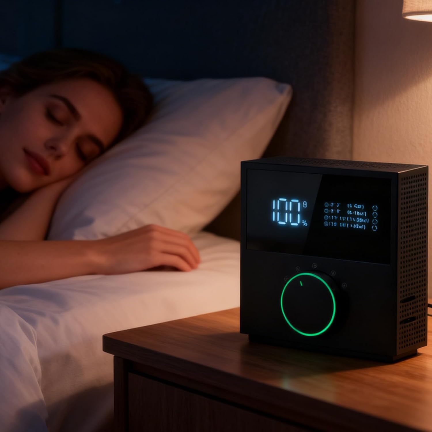 Luftreiniger – leise, wiederaufladbar, USB, 3 Geschwindigkeitsstufen, Luftqualitätsmonitor für Büro, Wohnzimmer, Spa, Yoga, Meditation, Klassenzimmer, Hotel – Bild 3