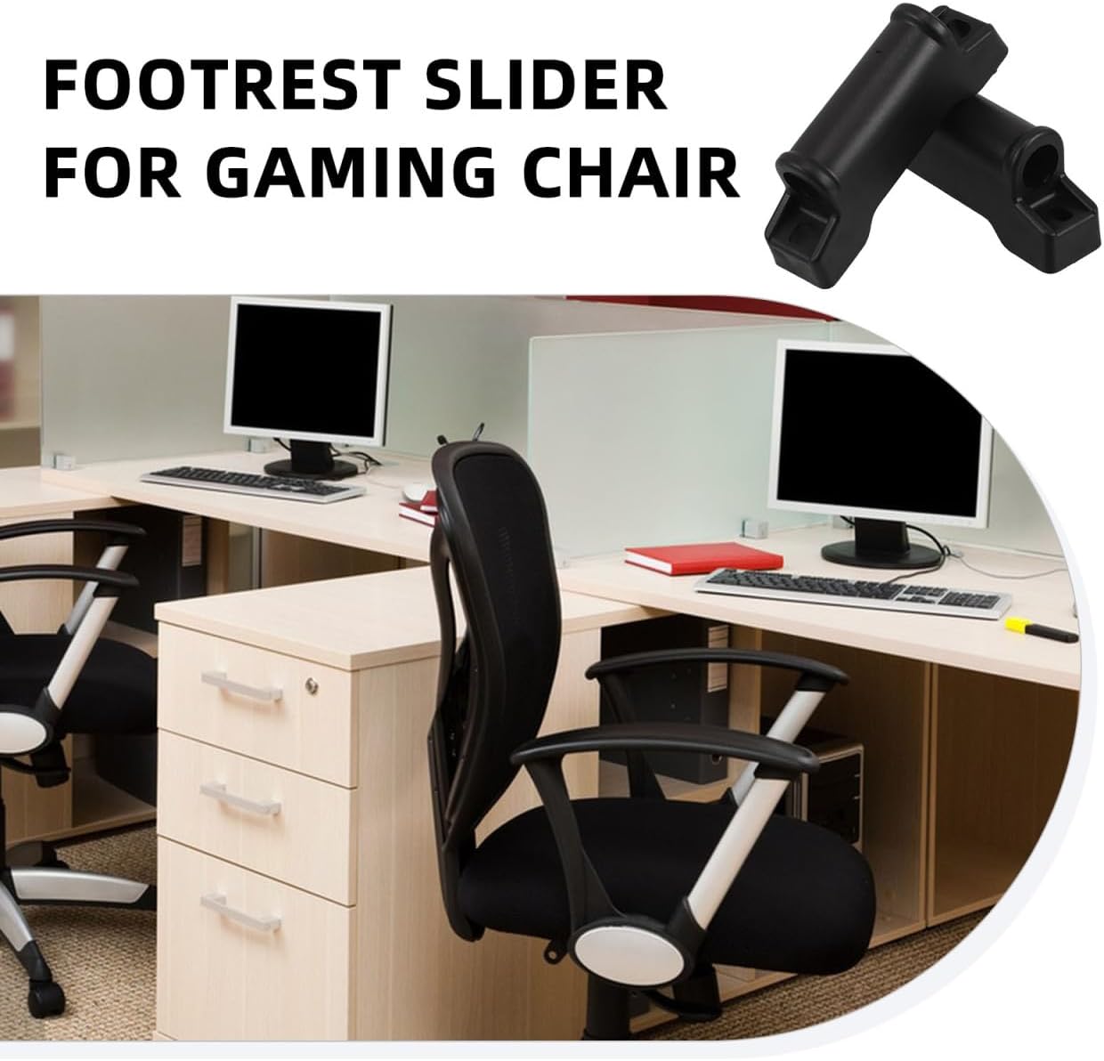 Ciieeo Fußstützen-Gleitkissen für Bürostühle und Gaming-Stühle, Stuhl-Fußstützengleiter mit glatten Kanten, einfache Montage, langlebiges Stuhlzubehör für Liege-Bürostühle, Ersatzteilpaket – Bild 5