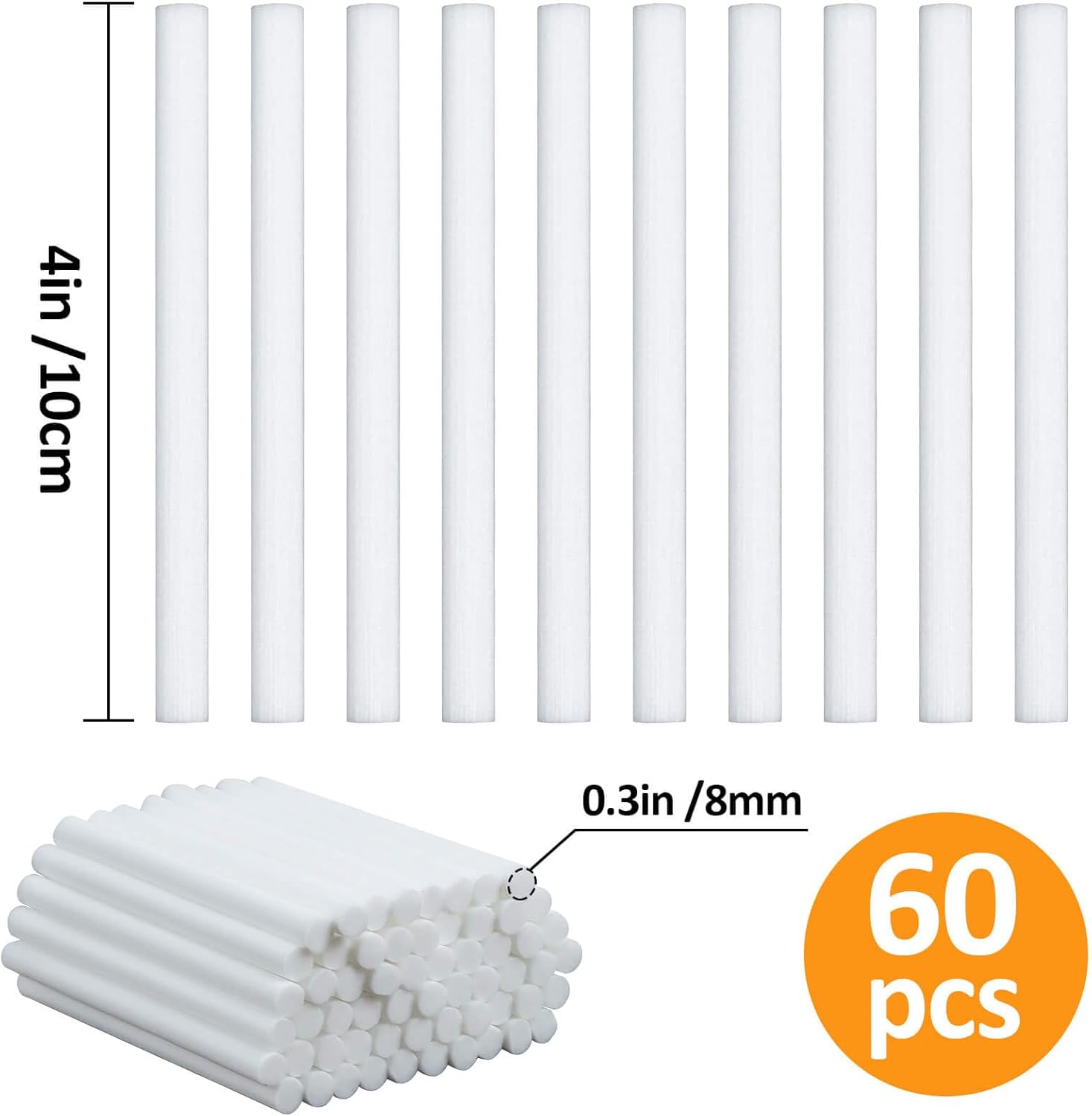 MAQIHAN 60 Stück Luftbefeuchterstäbchen – Mini-Luftbefeuchter-Filterdochte, Luftdiffusor-Dochte, Nachfüllpackung, Ersatzdochte für kleine tragbare Luftbefeuchter-Diffusoren im Büro, Schlafzimmer, Zuhause – Bild 2