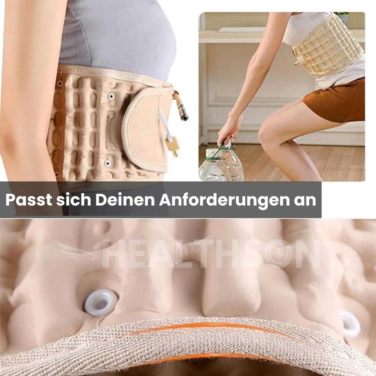 Lumbara-Rückengürtel – atmungsaktiver Gürtel gegen Rückenschmerzen, Lendenwirbelstütze, Linderung von Bandscheibenvorfall und Ischias, Alltags-Rückenbandage, das Original – Bild 8