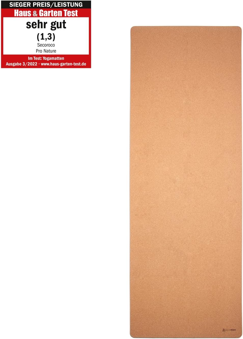 Pro Yogamatte aus Kork, Testsieger Preis/Leistung, extra groß 200 x 66 cm, getestet mit sehr gut, Tragegurt und Yogatasche inkl. – Bild 2