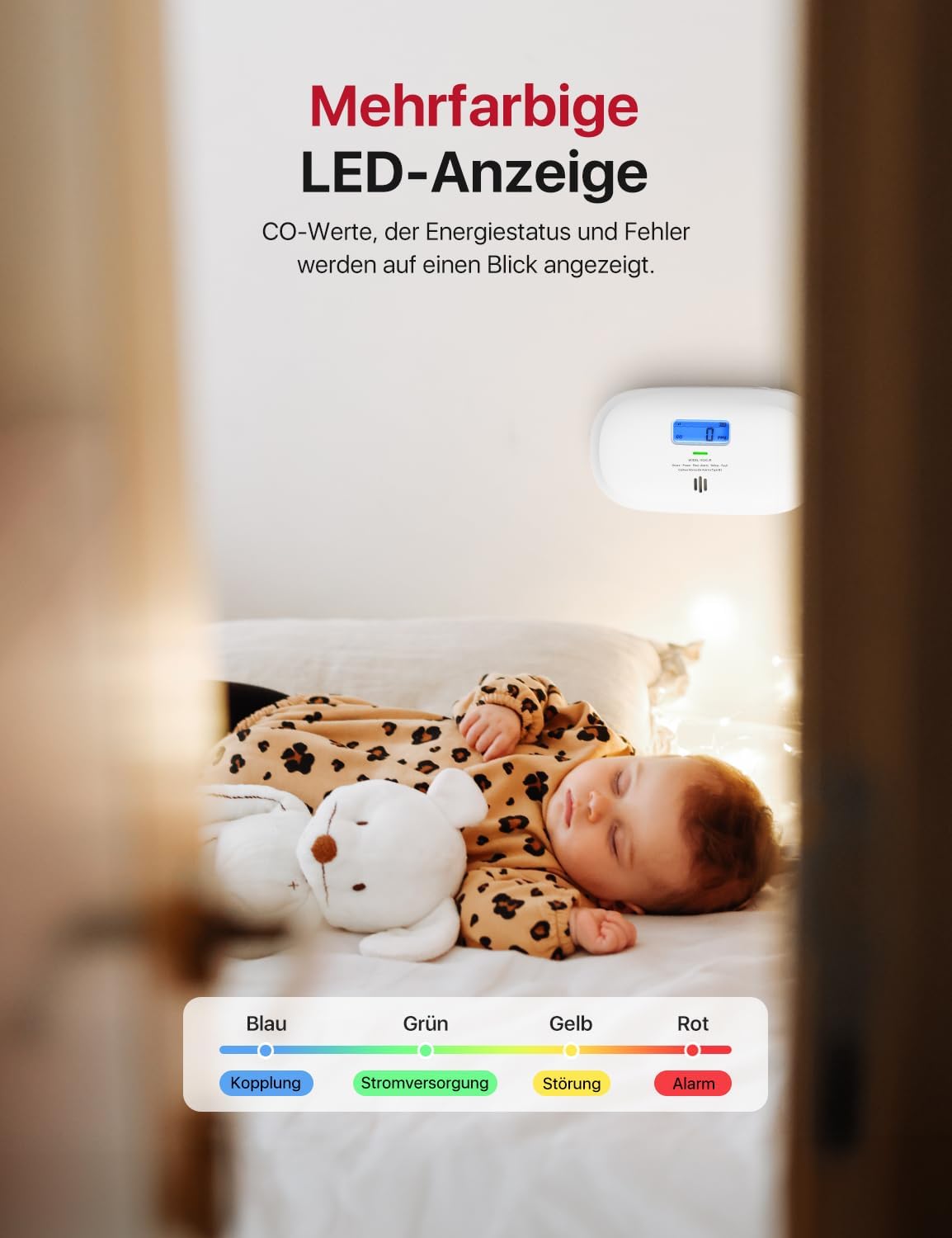 X-Sense Smarter Kohlenmonoxidmelder XC0C-iR, TÜV Rheinland zertifiziert, Stummschaltung per App, CO-Melder mit LCD-Digitalanzeige, Kohlenmonoxidmelder mit austauschbarer Batterie, 1 Stück – Bild 11