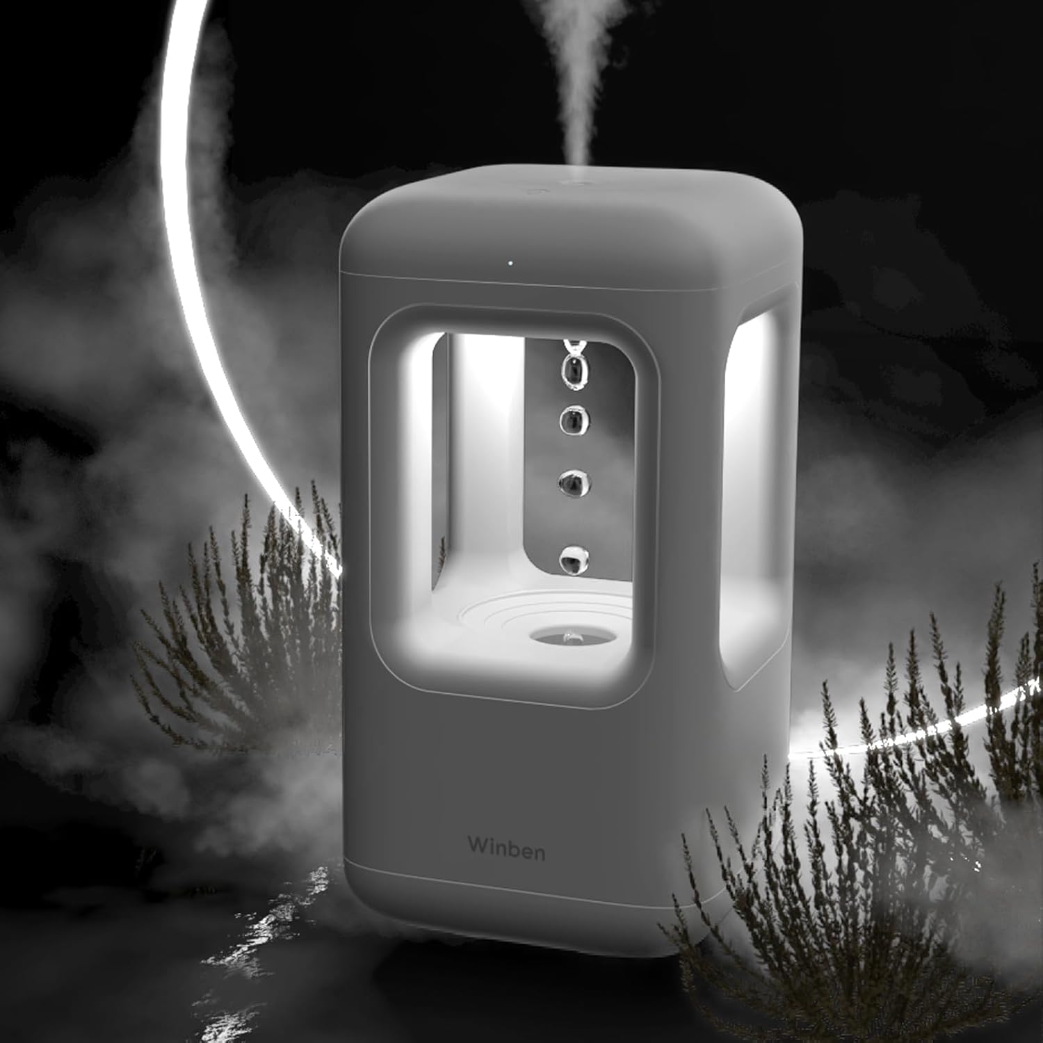 Ultraschall-Luftbefeuchter, weißer, flüsterleiser Kaltnebel mit automatischer Abschaltung, Red Dot Design Award 2023, Luftbefeuchter für Schlafzimmer, Babyzimmer, Büro & Pflanzen