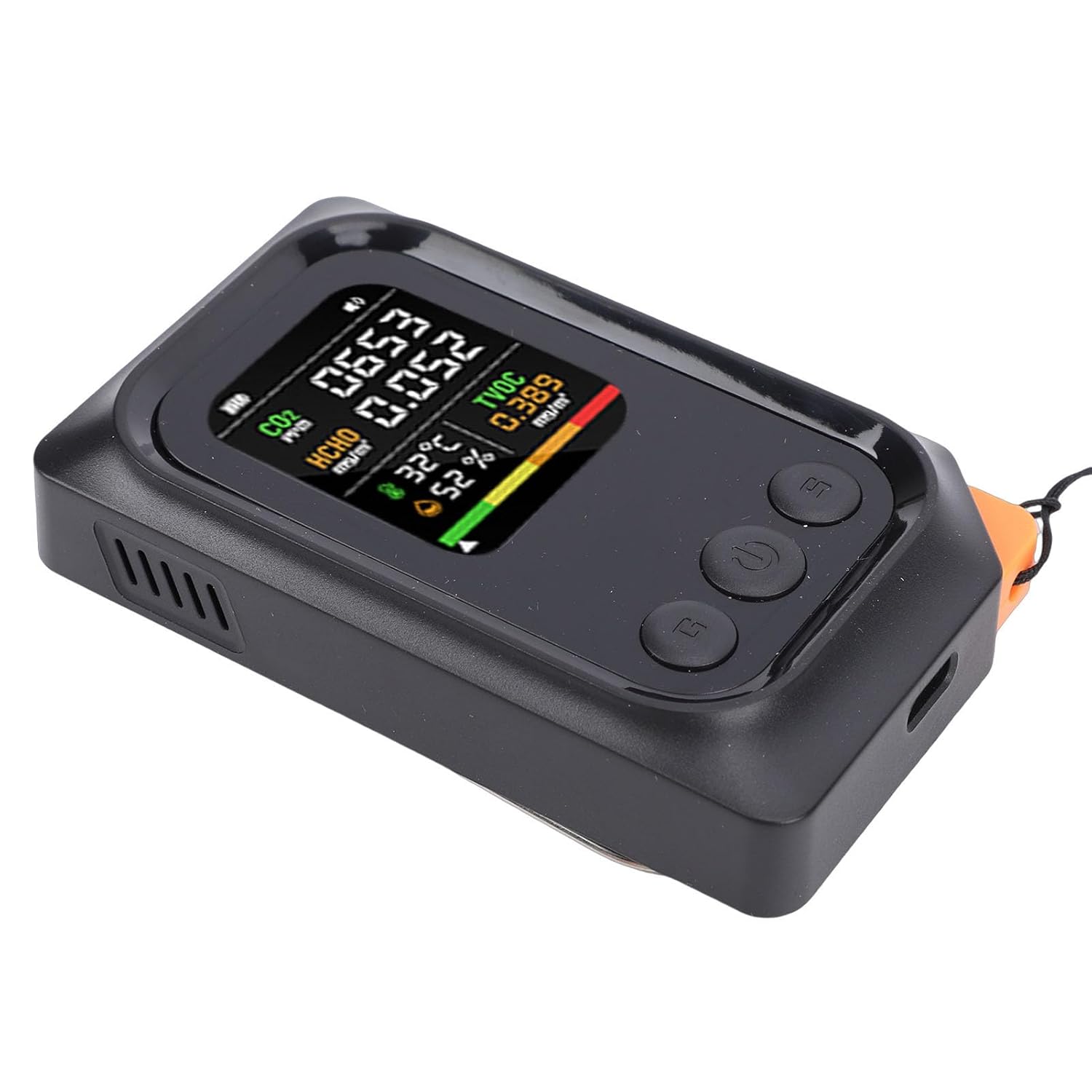 Sxhlseller 5-in-1-Luftqualitätsmonitor, professioneller Luftqualitätsdetektor mit Spracherinnerung, CO2 TVOC HCHO Temp Humid Smart Tester für Zuhause, Hotel – Bild 9