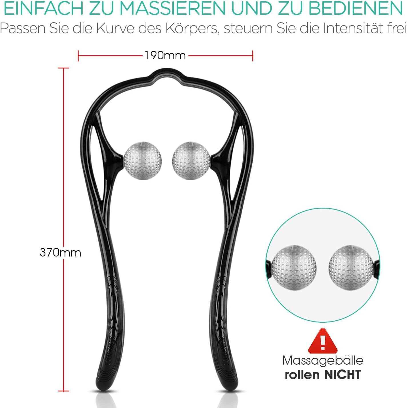 Voyor Nackenmassagegerät, manuelle Massage von Triggerpunkten und Faszien im Nacken, Selbst-Nackenmassagegerät mit Massageball zur Linderung von Muskelschmerzen, leicht, tragbar, MS110 Faszien – Bild 6