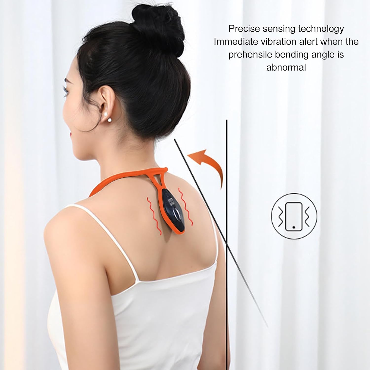 Keenso Haltungskorrekturgerät, intelligente automatische Erkennung mit Vibrationsalarm zur Buckelprävention, leichte Haltungsunterstützung aus Silikon für Erwachsene und (Stil 1) – Bild 5
