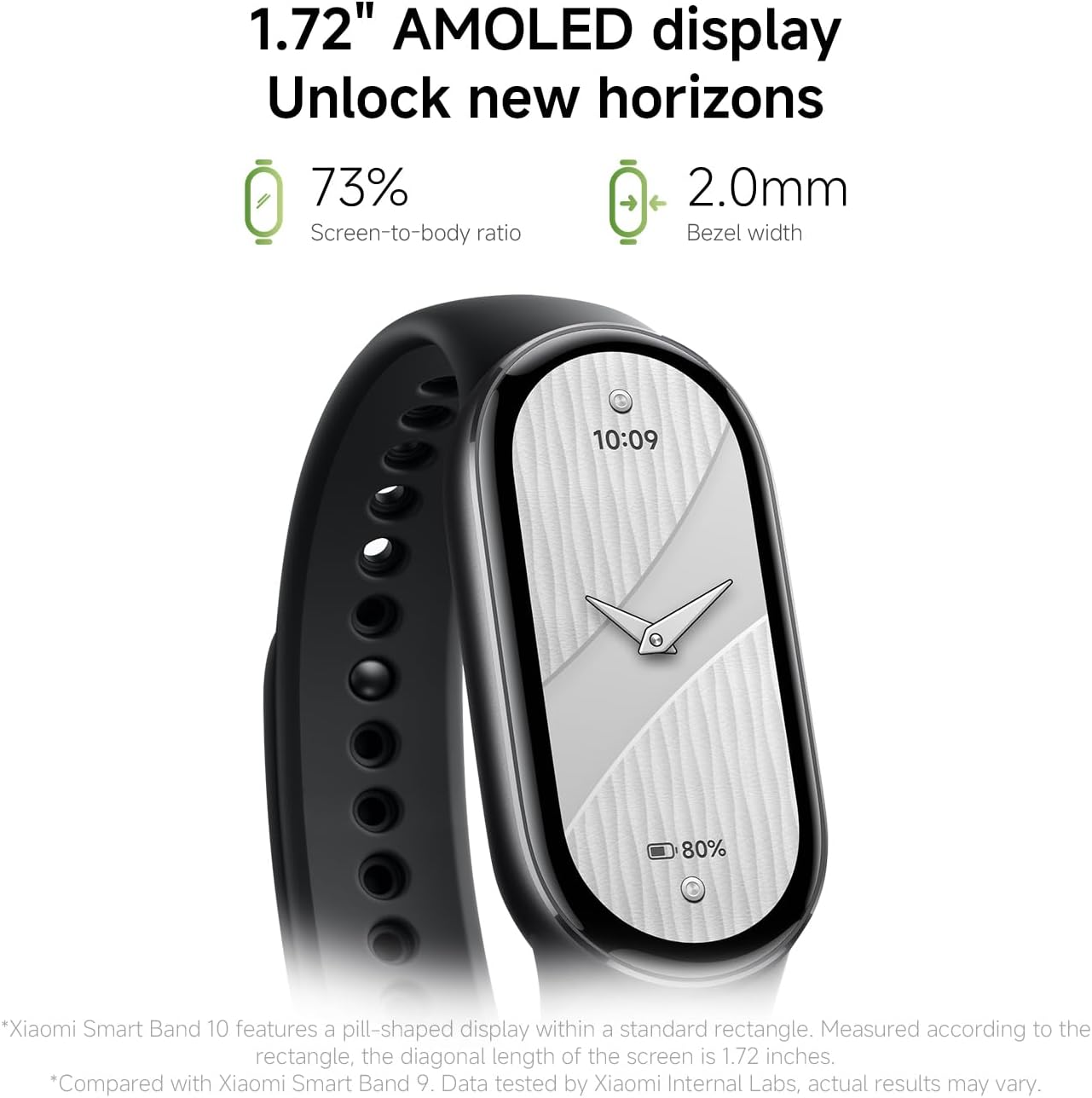 Xiaomi Smart Band 10 Fitness-Tracker, Smartwatch, 1,72" AMOLED Display, 21 Tage Akku, 5ATM wasserdicht, Herzfrequenz- & Schlaftracking, 150+ Sportmodi, Schnellverschluss – Bild 3