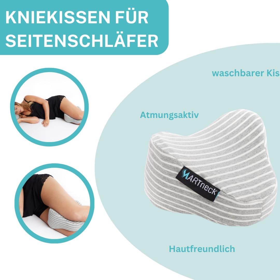 Kniekissen (das Original von Orthopäden entworfen – orthopädisches Kissen für Seitenschläfer, zur Entlastung von Rücken, Hüften, Knien, ideal für die Schwangerschaft – Bild 2