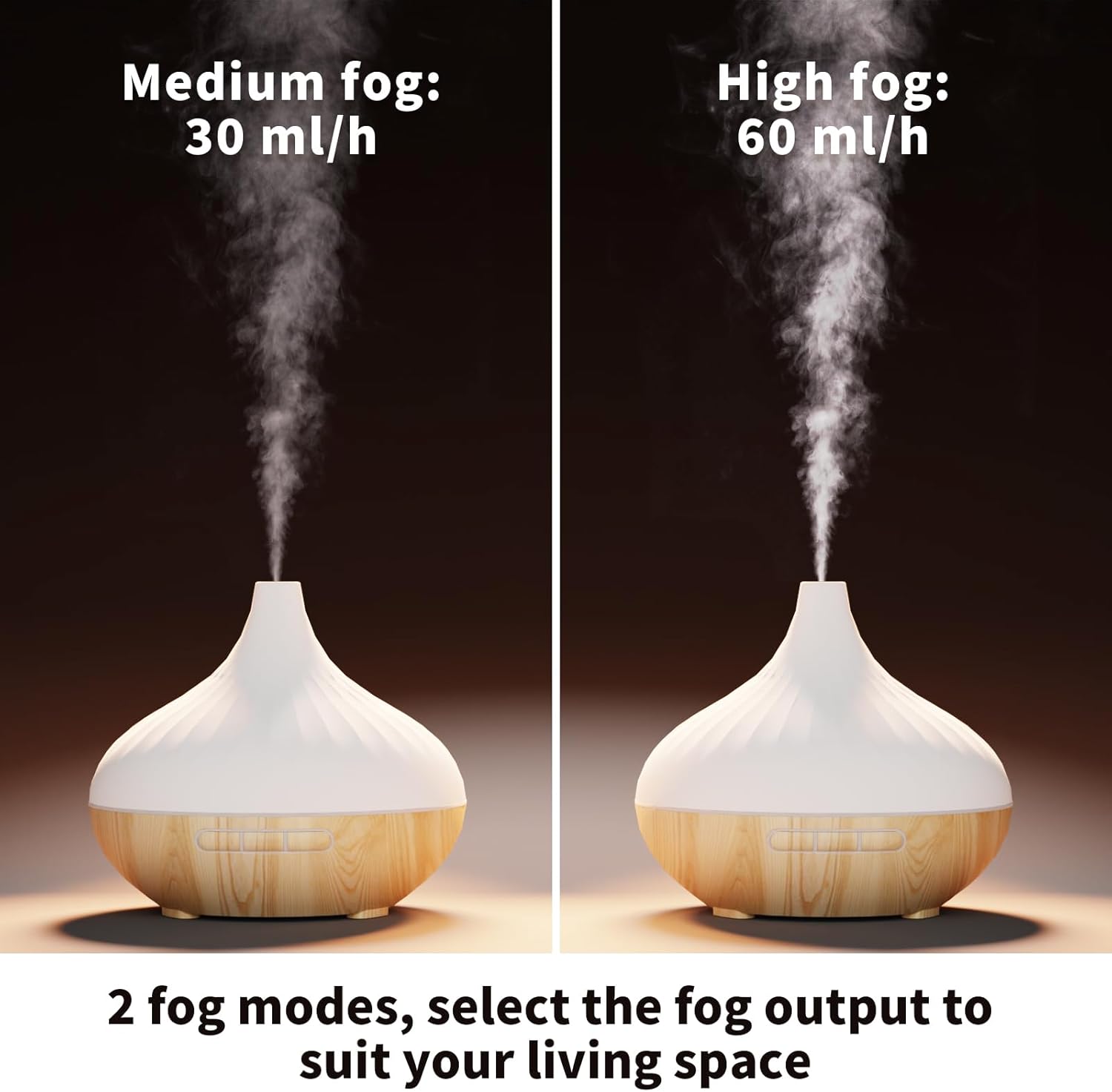 Aromadiffusor für Duftöle 500 ml, mit Fernbedienung und sauberem ätherischen Ölset 6 x 10 ml, 4 Timer-Einstellungen – Bild 5