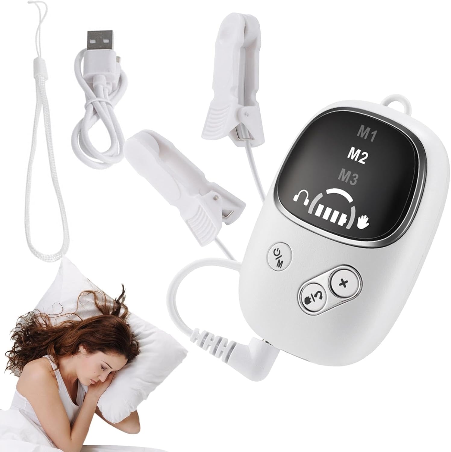 Tragbares Entspannungsgerät, Ohrclip für Ambient-Sound-Maschine, , gegen Stress, Relief, kompaktes Design, Weiß, Noise Stil, Entspannungsgerät für Zuhause, Schlafzimmer, Reisen, Arbeit, Break Rest