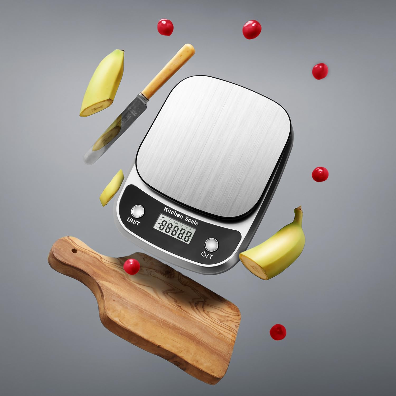 GRAM PRES Lebensmittel-Küchenwaage, digitales Gewicht in Gramm und Unzen, professionelle digitale Küchen-Lebensmittelwaage 10 kg/1 g für Gewichtsverlust, Diät, Backen, Kochen, Wiegeplattform aus Edelstahl, LCD-Display – Bild 6