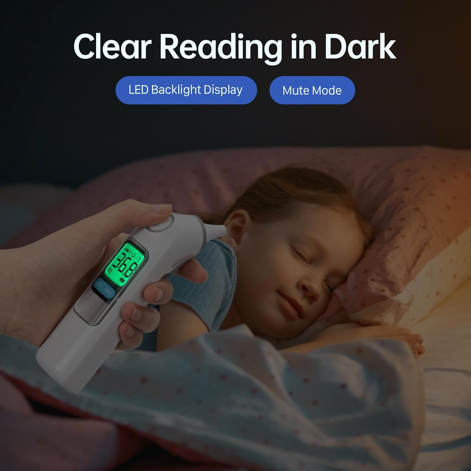 Ohrthermometer, Ohrenfieberthermometer für Babys und Erwachsene, digitales Infrarot-Thermometer mit 24 Einweg-Schutzkappen – Bild 7