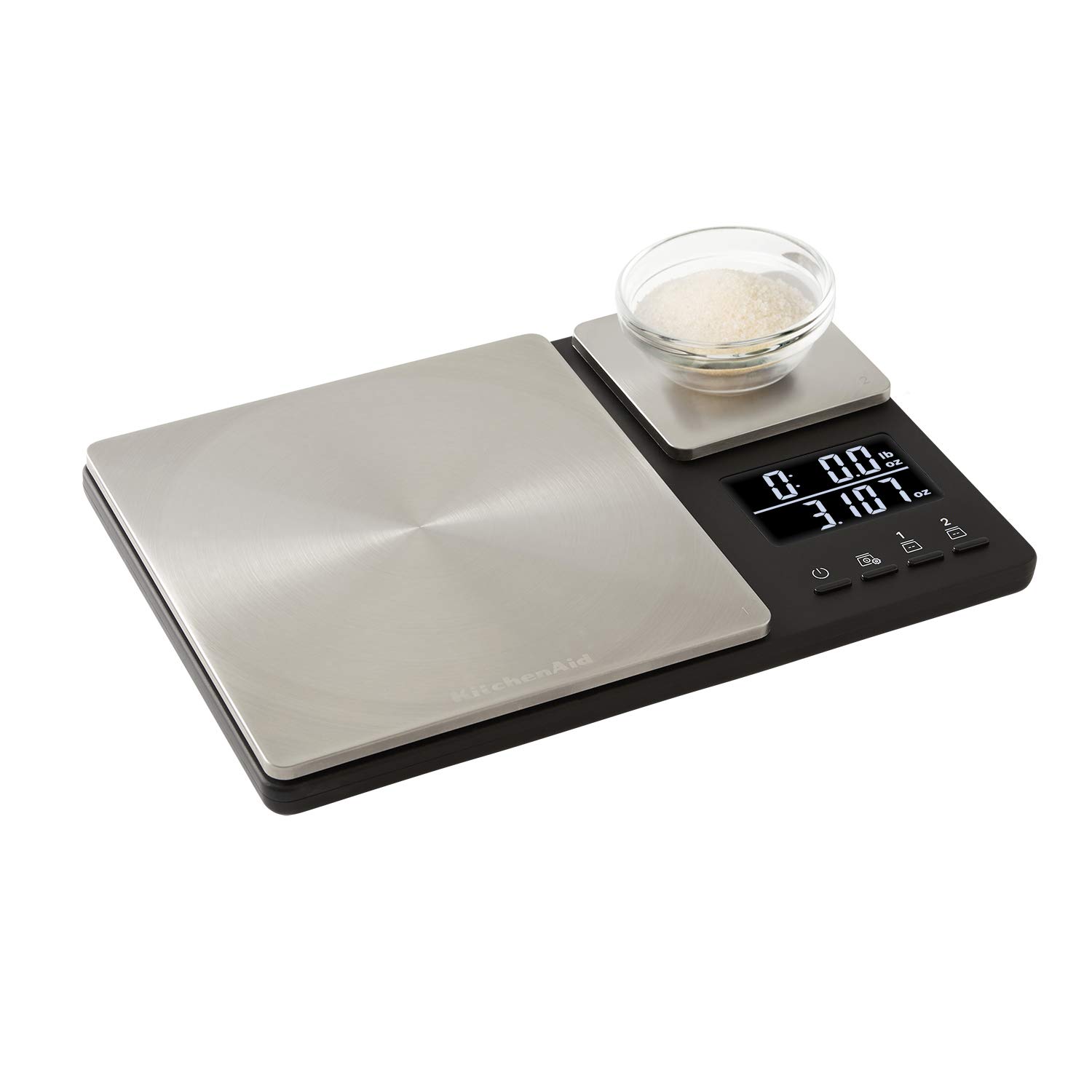 Digitale Lebensmittelwaage von KitchenAid mit zwei Plattformen, wiegt zwischen 5000 g und 500 g, schwarz, Einheitsgröße – Bild 3