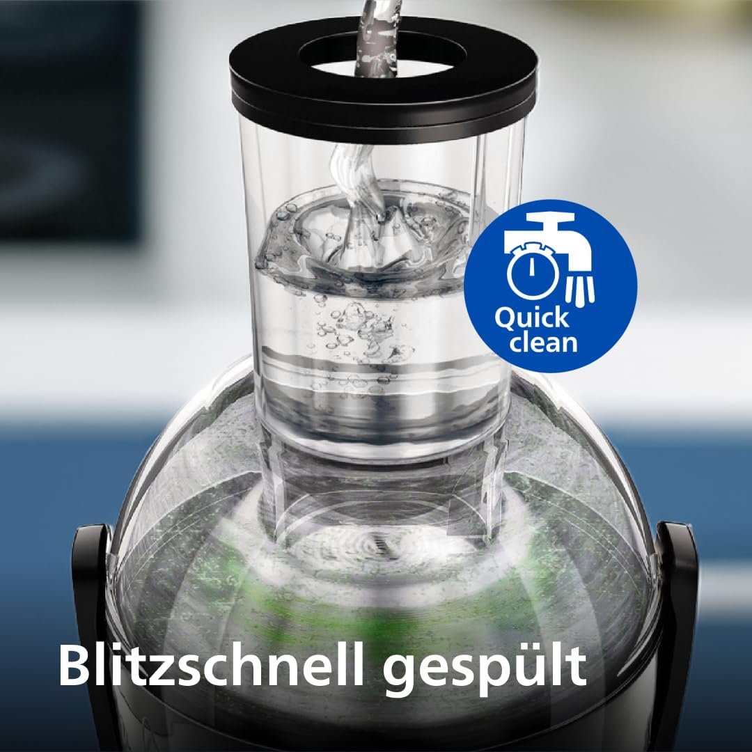 Philips HR1856/70 Entsafter (800 W, 2 Liter Fassungsvermögen, QuickClean-Technologie, inklusive Saftbehälter) – Bild 4