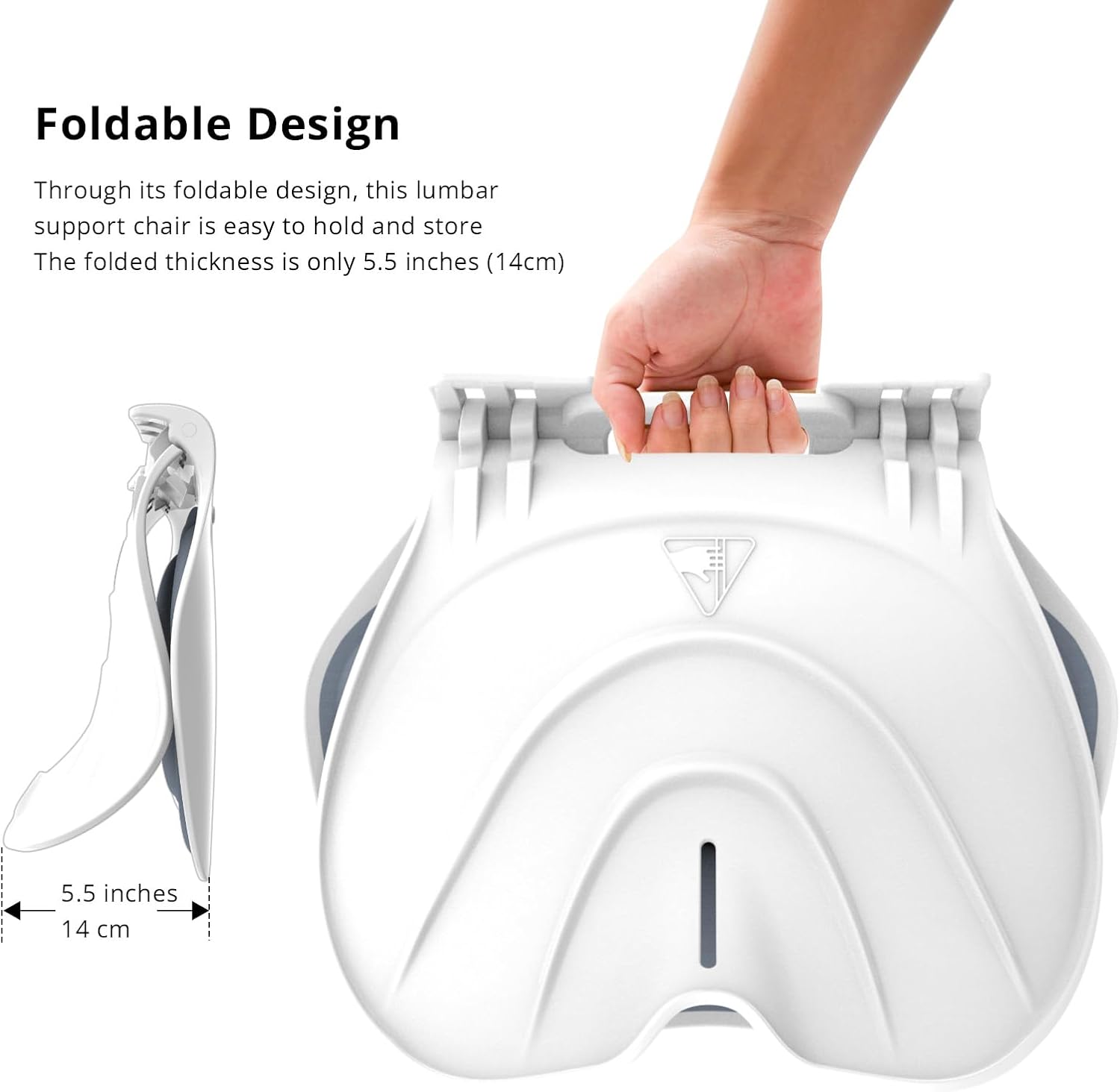 Klappbarer Stuhl zur Unterstützung der Lendenwirbelsäule, ergonomische Kurve zur Haltungskorrektur, Linderung von Rückenschmerzen, perfekt für Bodensitz, Büroarbeit, Hausarbeit, kleine Größe für Kinder, Jugendliche, Teenager (Graublau) – Bild 7