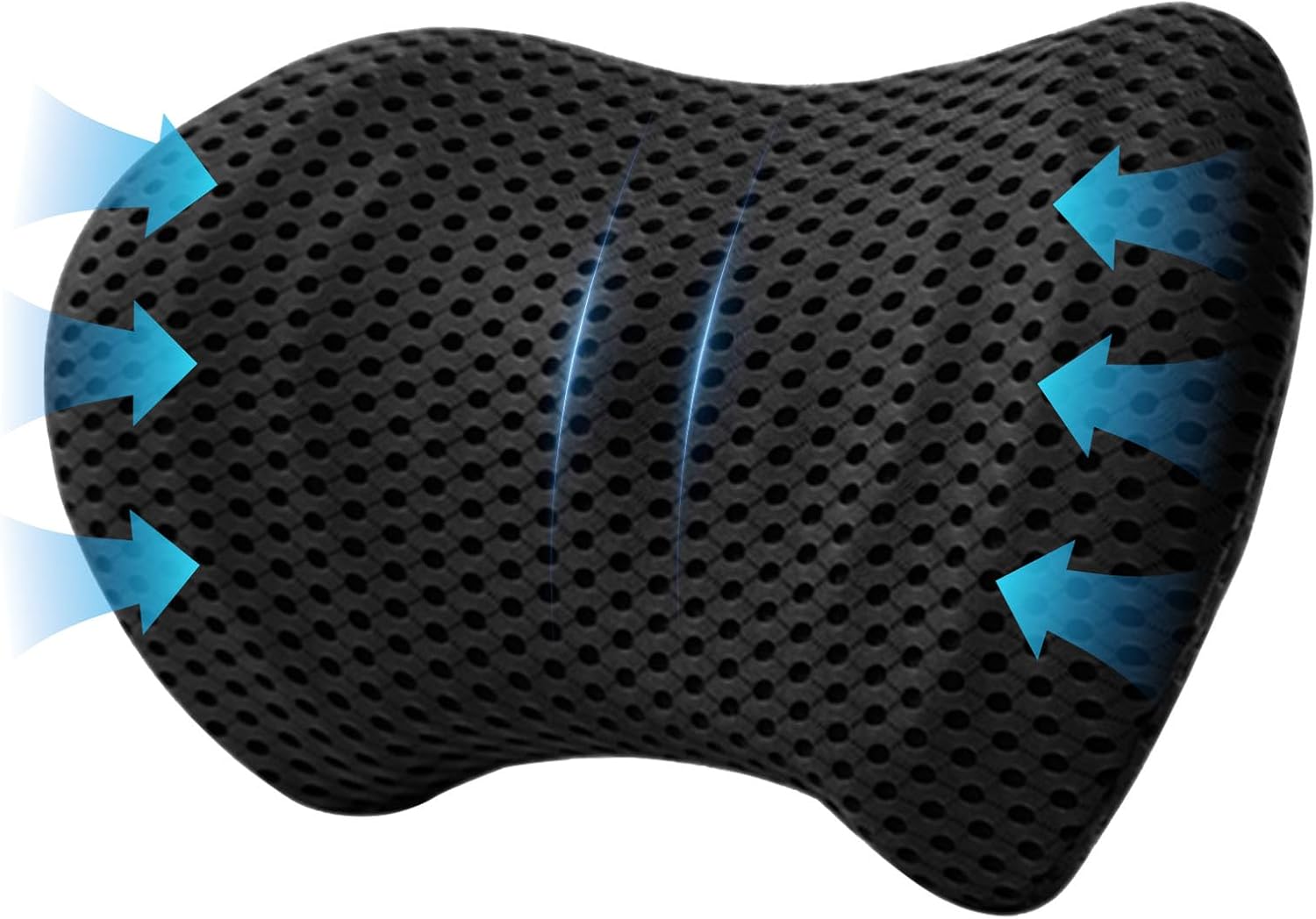 Raxfekro Lendenkissen Rückenkissen, Ergonomisches Memory Foam Lendenkissen, Rückenkissen zur Rückenstütze, Lendenstützkissen für Autositze und Bürostühle (Schwarz)