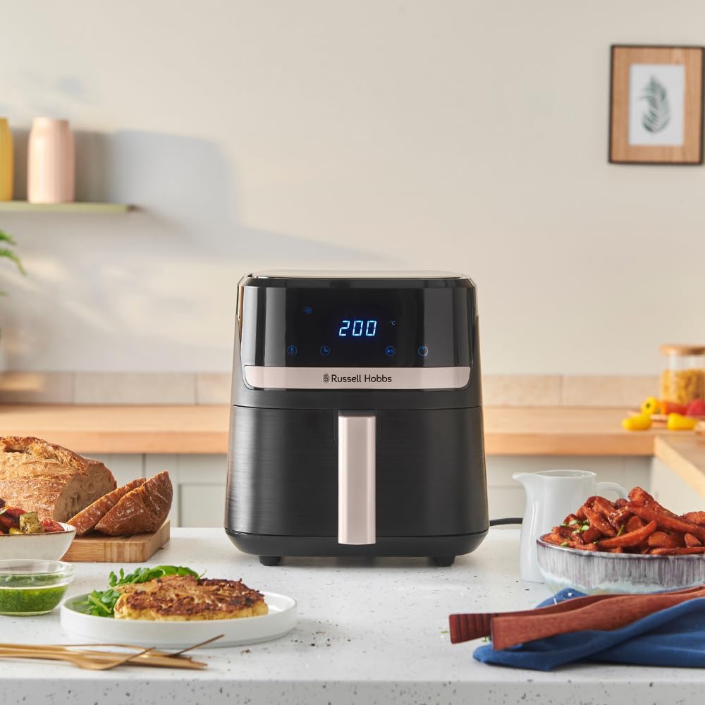 Russell Hobbs SatisFry 27610-56 Heißluftfritteuse L, 4,3 l, Rapid AirFryer (sehr kleines Gehäuse, sehr leise, 9 Programme), spülmaschinenfest, Fritteuse ohne Öl, Touchscreen, Grillen, Backen, Braten usw – Bild 6