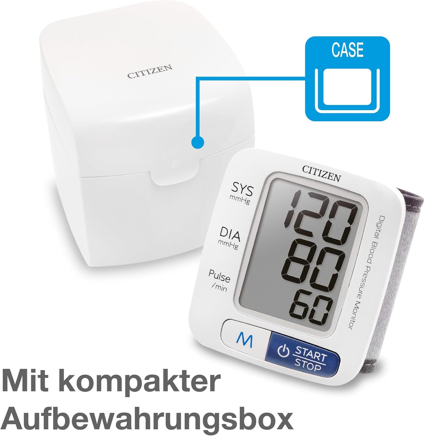 CITIZEN CHU650 Digitales Handgelenk-Blutdruckmessgerät, extra großes Display mit hohem Blutdruck, Puls- und Herzfrequenzanzeige, 60 Speicherplätze, einfache Verwendung zu Hause – Bild 5