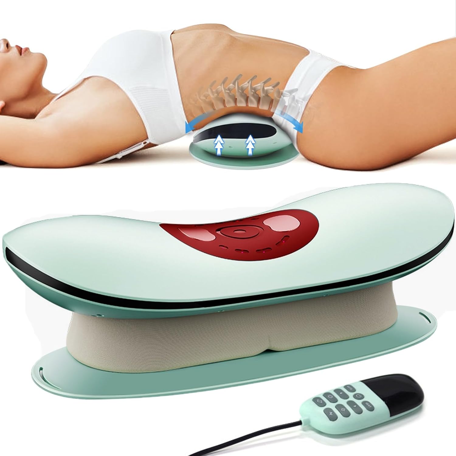 Rückenmassagegerät, kabelloser Rückenstrecker mit Airbag-Traktion, elektrisches Lendenmassagegerät, elektrisches Lendenwirbel-Traktionsgerät, Massagegerät für den Rücken mit Traktion, Vibration und Wärme