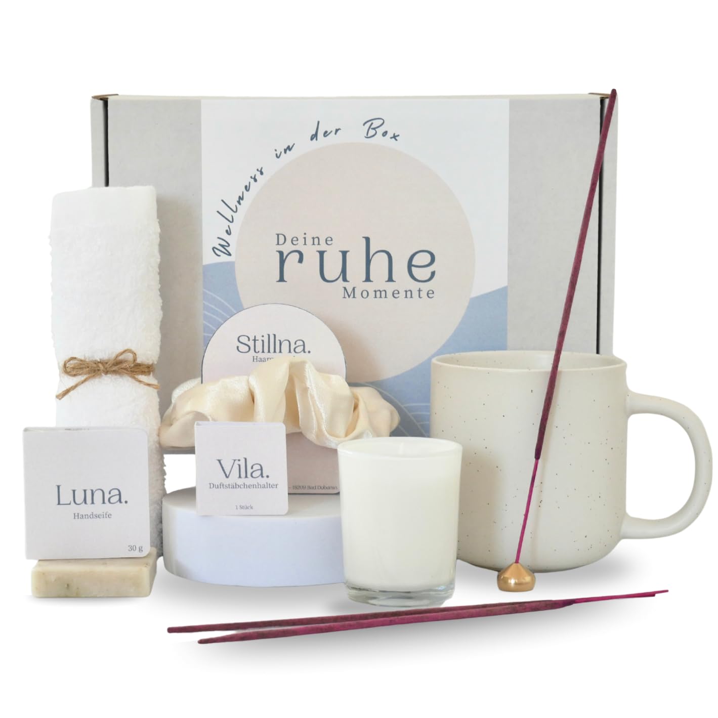 Wellness-Geschenkbox für Frauen – Luxuriöses Spa-Geschenkset für Weihnachten mit Tasse, Duftkerze, Handtuch und Seife – perfektes Weihnachtsgeschenk & Wohlfühlset für Frauen