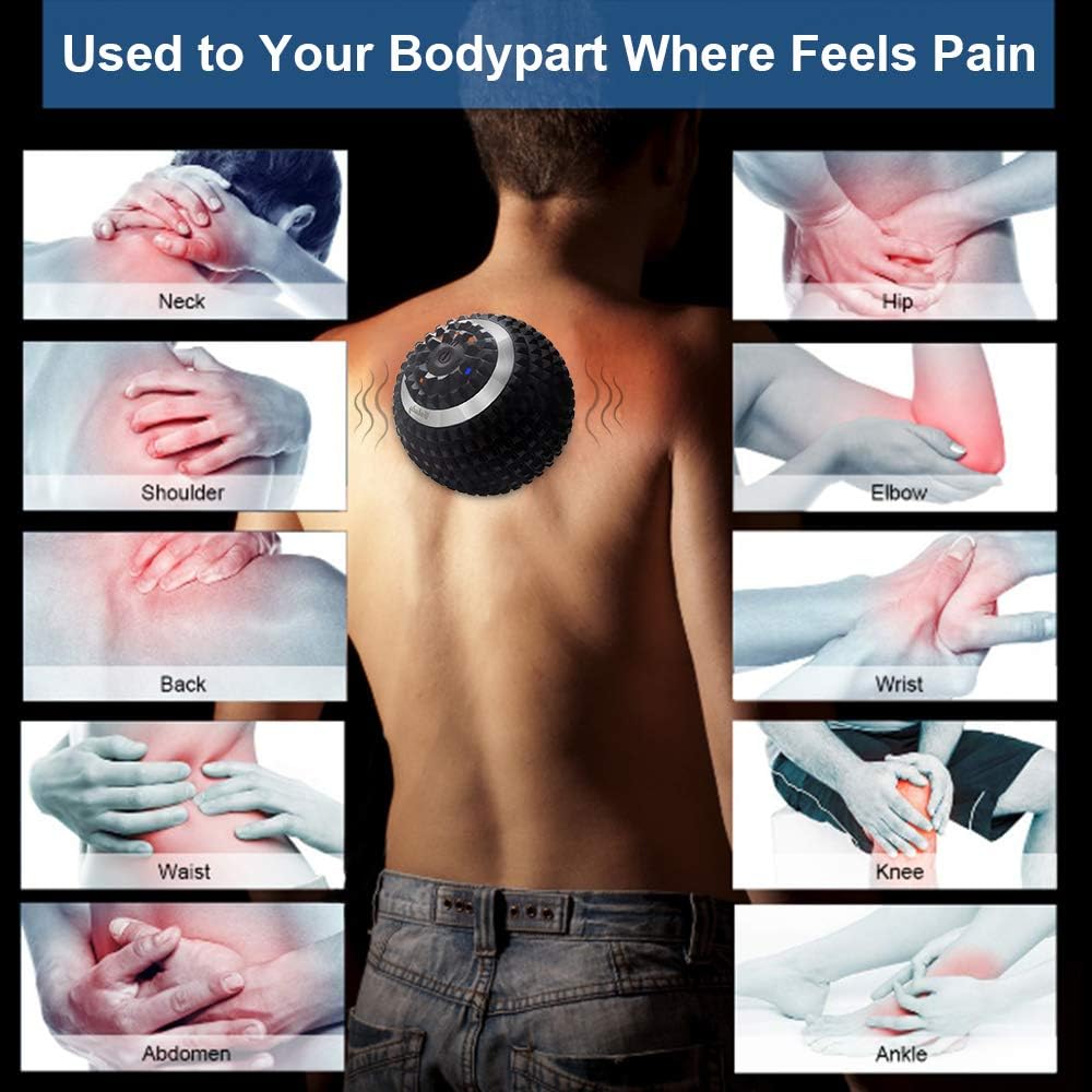 Elektrischer Massageball, vibrierender Massageball, Faszienball zur Selbstmassage für Muskeln und Plantar, über USB wiederaufladbar, Schmerzlinderung, Muskelverspannungen – Bild 6