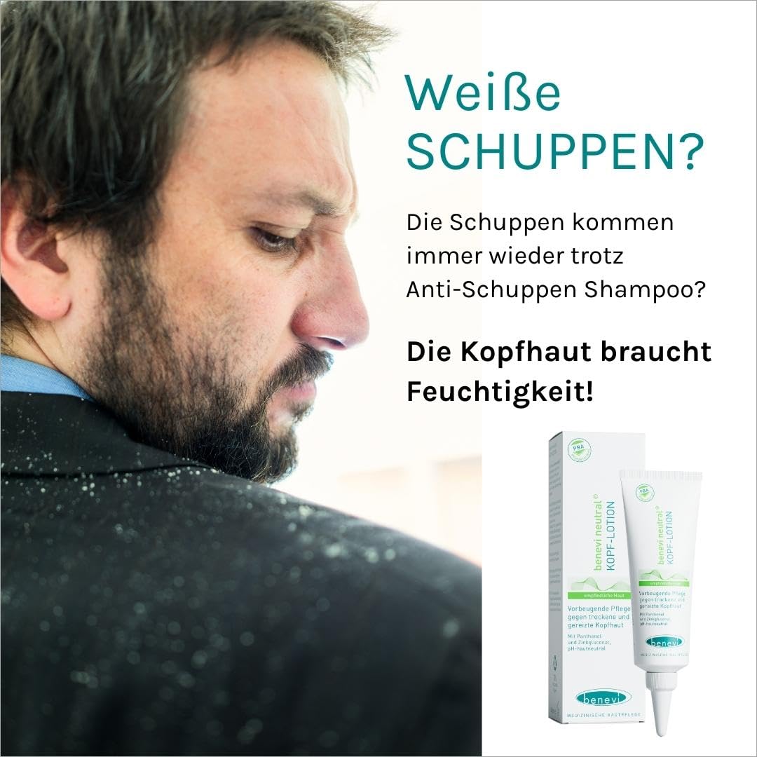 benevi Neutral Head Lotion 50 ml – Feuchtigkeitscreme für trockene, juckende, schuppige, gerötete Kopfhaut – Bild 2