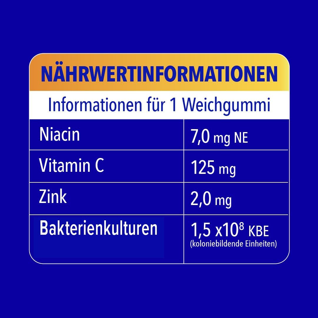 Bion3® IMMUN(1) Weichgummis, Nahrungsergänzungsmittel zur Unterstützung des Immunsystems(1) mit Vitamin C, Niacin, Zink und mit Bakterienkulturen, 60 Weichgummis, Vorrat für 1-2 Monate – Bild 8