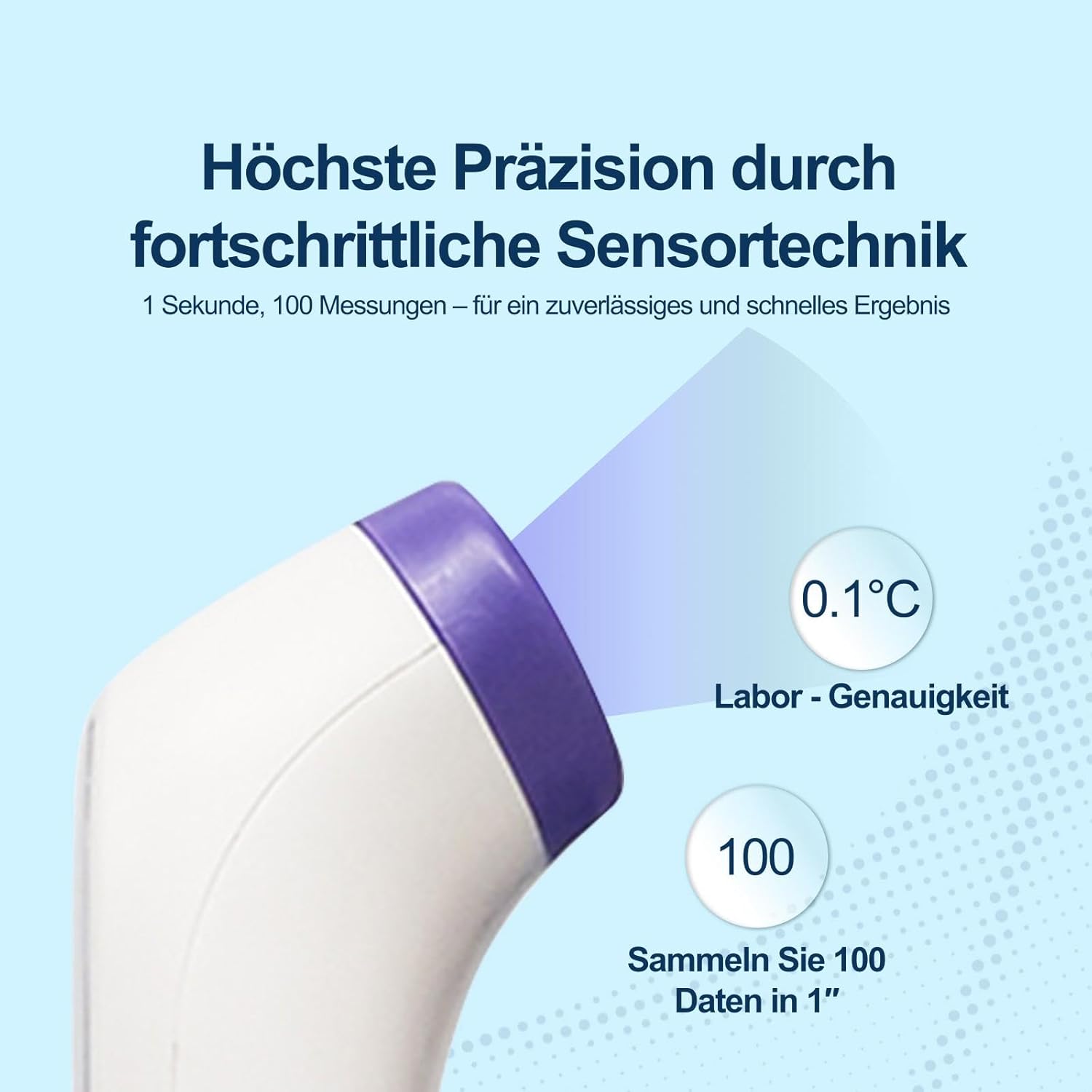 Digitales medizinisches Fieberthermometer, kontaktloses Stirn- und Ohrthermometer mit Infrarot-Technologie für Babys und Erwachsene, mit Fieberalarm und sofortiger Messung – Bild 4