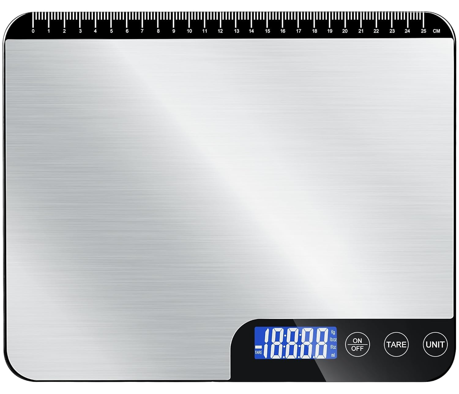 Digitale Küchenwaage mit LCD-Display und Tara-Funktion, präzise 1-g-Messung zum Backen und Kochen, helles Silber