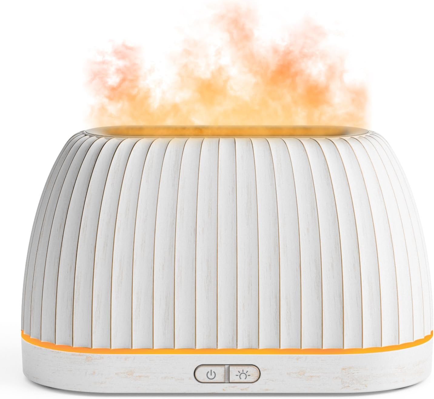 SOULORIGIN Diffusor für ätherische Öle, Flammeneffekt-Aromatherapie mit 7-farbigen LED-Lichtern und automatischer Abschaltung, Ultraschall für zu Hause, 120 ml Samll-Duftdiffusor für ätherische Öle – Weiß