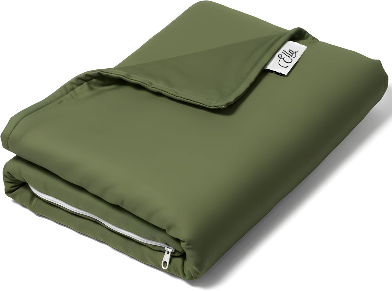 Ella Bettbezug 135 x 200 cm für Gewichtsdecke – aus 100 % Baumwolle – geeignet für 7 kg und 9 kg Gewichtsdecken – Olivgrün
