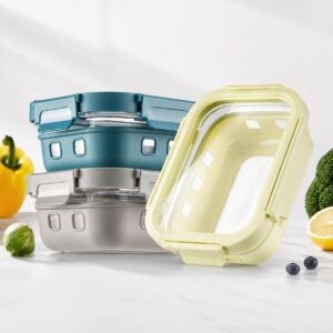QuaLife Glas-Lunchbox-Set 3 x 640 m...