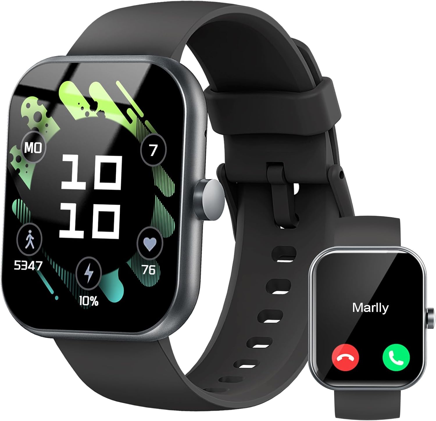 Smartwatch Herren Damen 1,96 Zoll HD Touch Fitnessuhr mit Telefonfunktion, Smartwatch Fitness Tracker mit Herzfrequenzmesser, Schlafmonitor, Schrittzähler, 113+ Sportmodi, IP68 Wasserdicht Sport