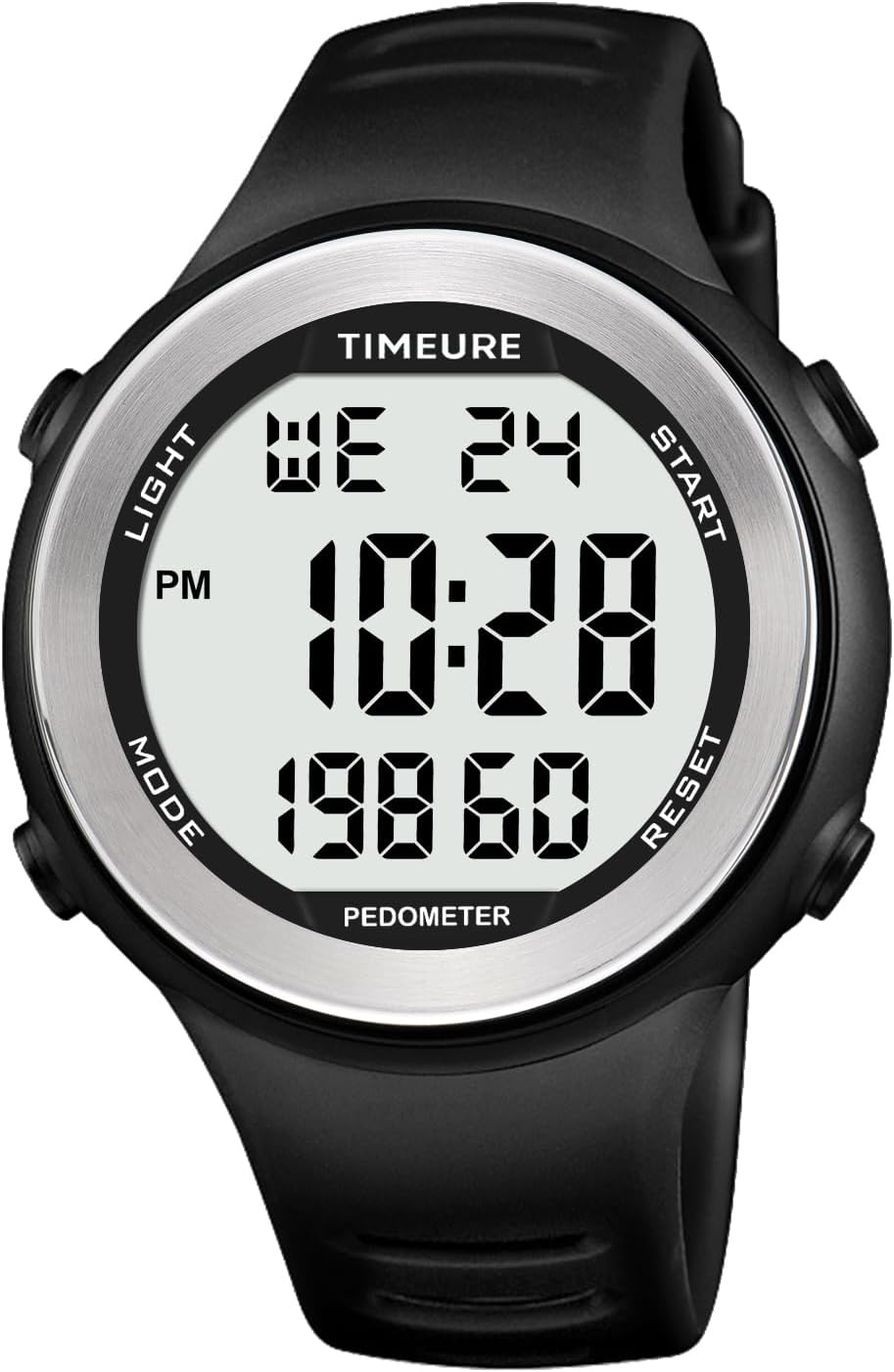 Timeur-2308 Sportliche wasserdichte Schrittzähleruhr zum Gehen, kein Aufladen, keine App-Verbindung mit EL-Hintergrundbeleuchtung, einfache, praktische Wahl für mobilfreie Fitness-Enthusiasten