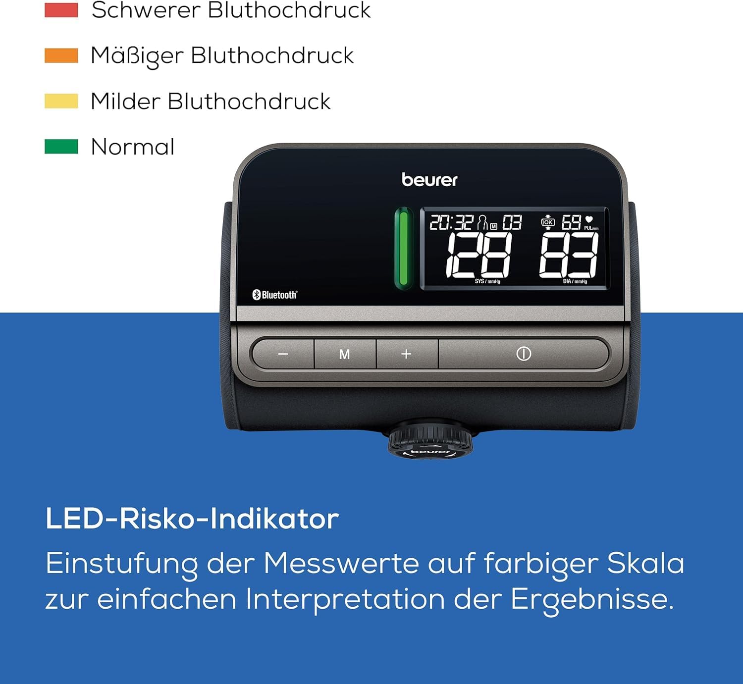 Beurer BM 81 easyLock Oberarm-Blutdruckmessgerät, einfache Bedienung ohne Kabel, klinisch validiert, Manschette mit Schraubverschluss, sanfte und schnelle Messung, Datenübertragung an Apple Health und Co – Bild 4