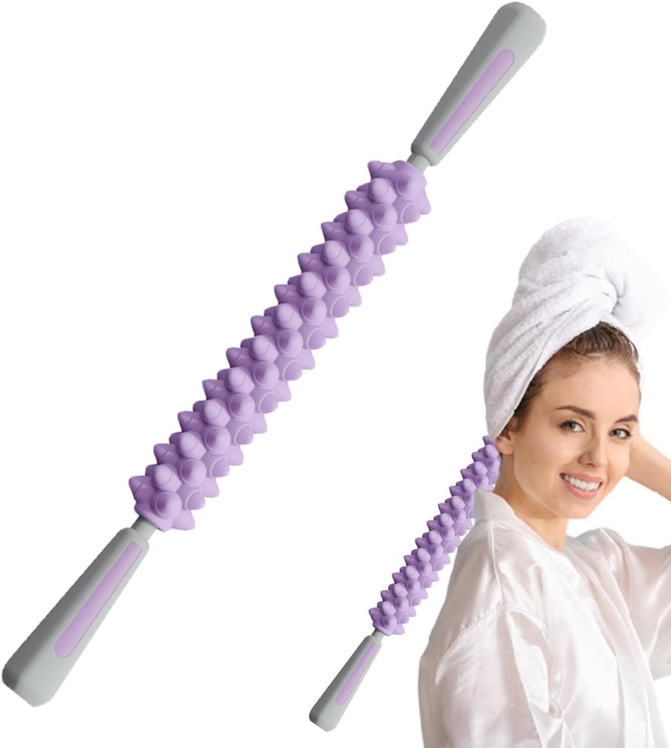 Massagestab – Manuelles Muskelroller-Werkzeug, Ergonomisches Entspannungsgerät | Ganzkörper-Entlastungsgerät, Tragbares Handmassagegerät, Handkonstruktion Zur Tiefenentlastung Des Gewebes Für Die Erho – Bild 9