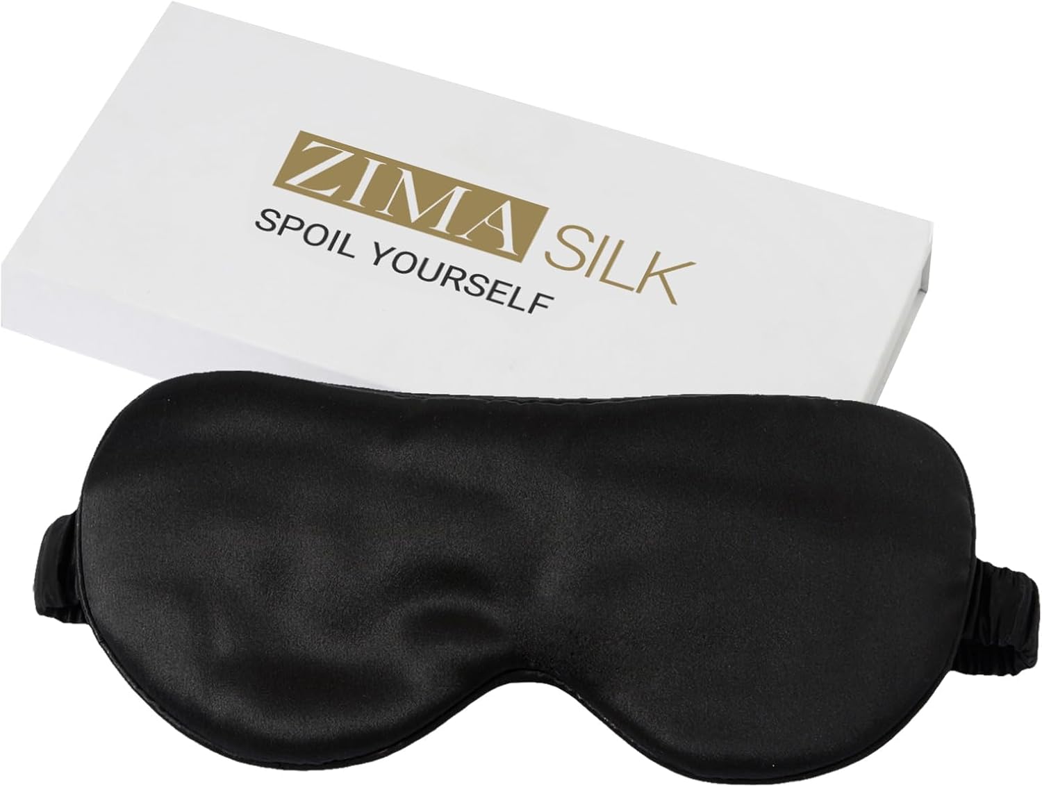 ZIMASILK Schlafmaske aus 100 % reiner Maulbeerseide, 22 Momme, gefüllt mit Schlafmaske aus 100 % Maulbeerseide, Seidenverschlussband, extrem weiche und bequeme Schlafmaske (schwarz)