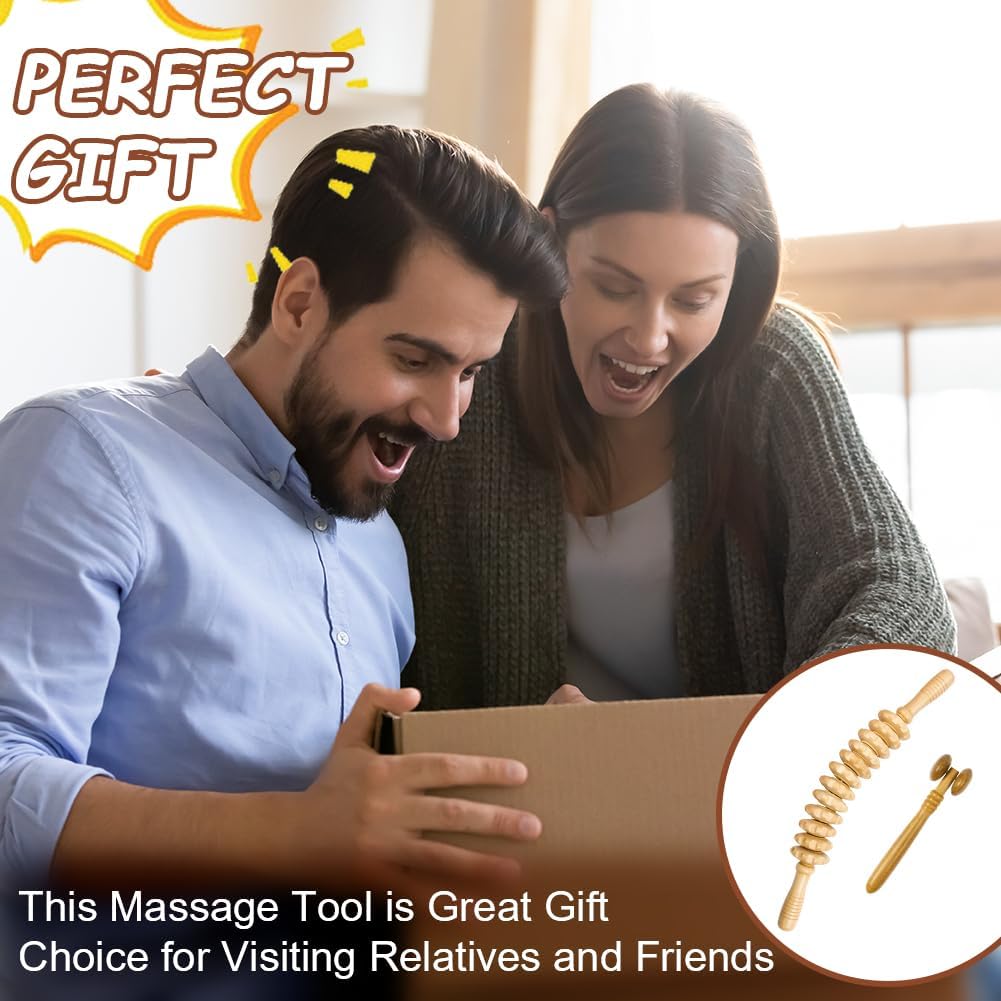 ACWOO Holz-Faszienrolle, 2 Stück Holz-Massagerolle, Anti-Cellulite-Massagegerät für Muskelentspannung, Körperformung, Gua-Sha-Massage – Bild 8