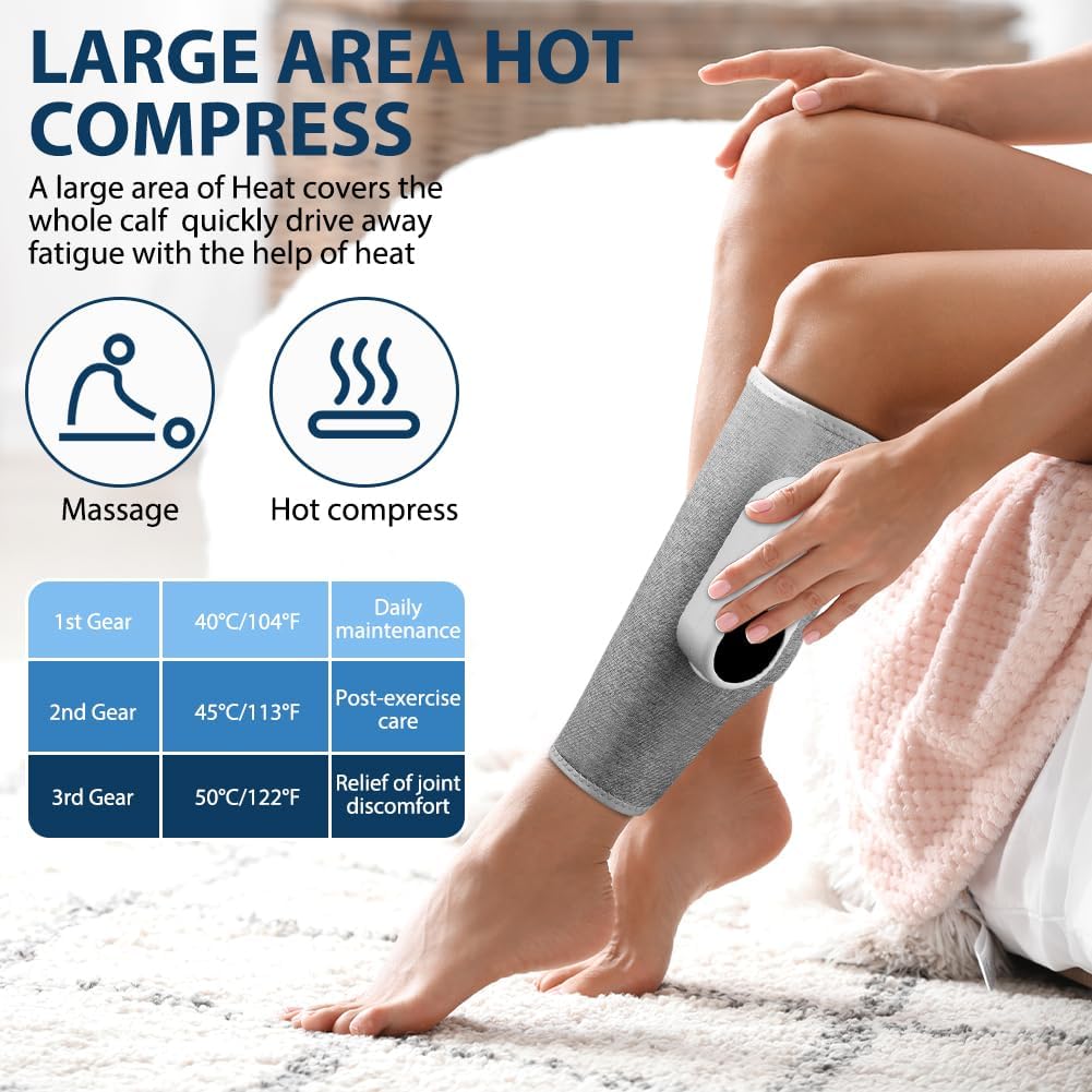 Wadenmassagegerät, Beinmassagegerät, Heißdruckmassagegerät für müde und verspannte Beine, Schmerzen und Durchblutung, Massagegeräte mit 3 Intensitäten und 3 Modi – Bild 4