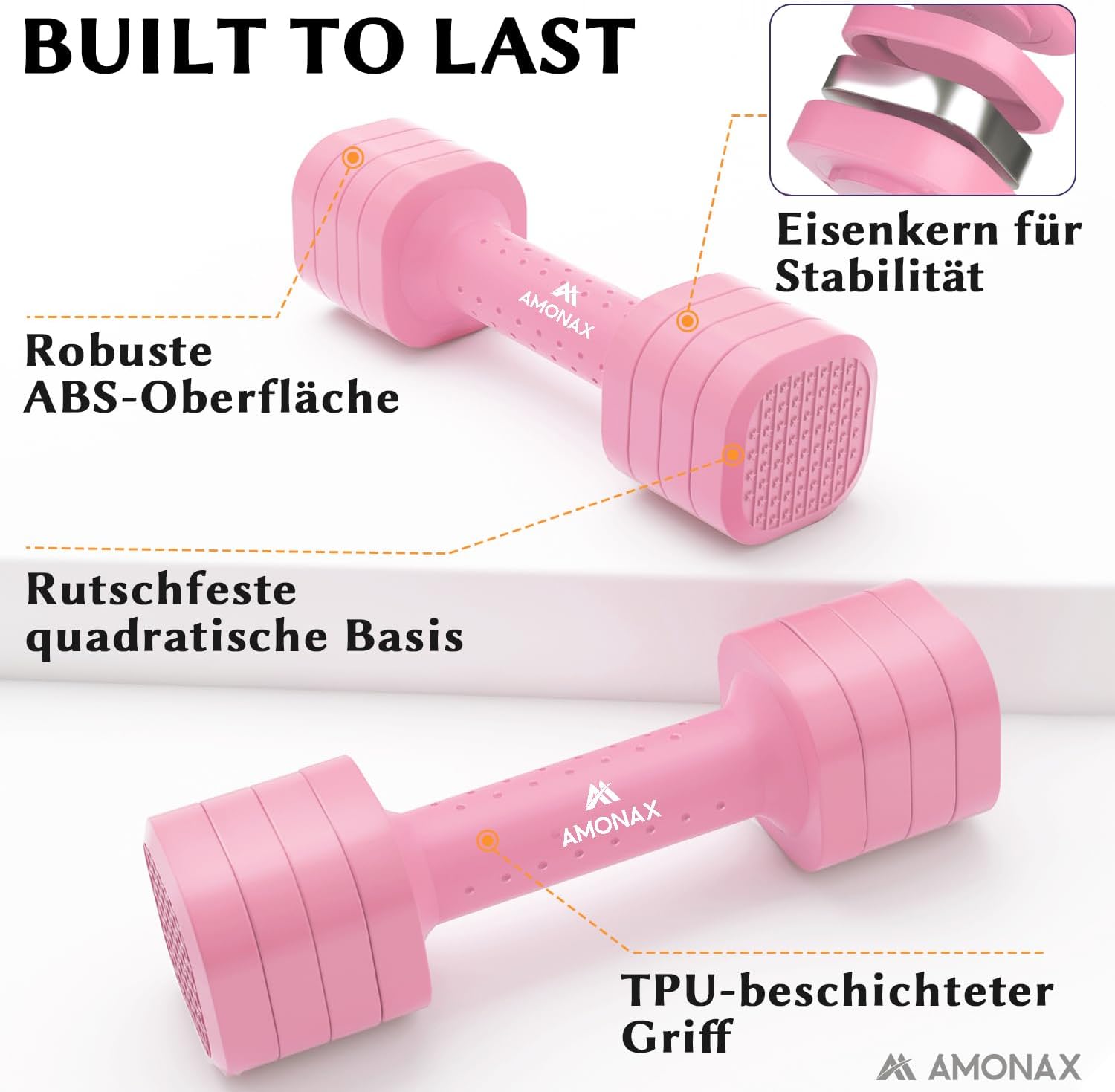 Amonax Verstellbare Hanteln, Hanteln Frauen Set, 1-5kg Kurzhanteln 2er Set, 4-in-1 Hantel Set für Frauen und Männer, Gewichte Hantel für Home Gym, Krafttraining Zuhause – Bild 4