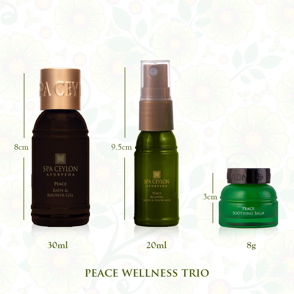 SPA CEYLON – Peace Wellness Trio-Set mit Duschgel, Körpercreme und Balsam, Aromatherapie-Geschenkset für inneren Frieden und Pflege, vegan und auf natürlicher Basis – Bild 2