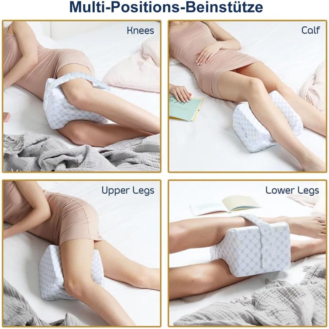 Kniekissen für Seitenschläfer, ergonomisches Memory-Schaum-Beinkissen, atmungsaktiv, waschbarer Bezug, Komfortkissen für Beine, Schlafen, Reisen, Sofa – Bild 3