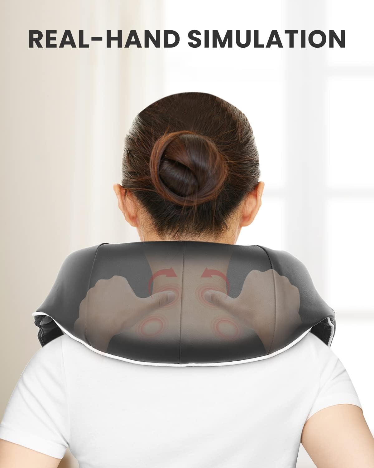 RENPHO Nackenmassagegerät mit Wärme, Schultermassagegerät, elektrisches Shiatsu-Massagegerät für Nacken und Rücken, 3D-Rotationsmassage, einstellbare Geschwindigkeiten – Bild 4
