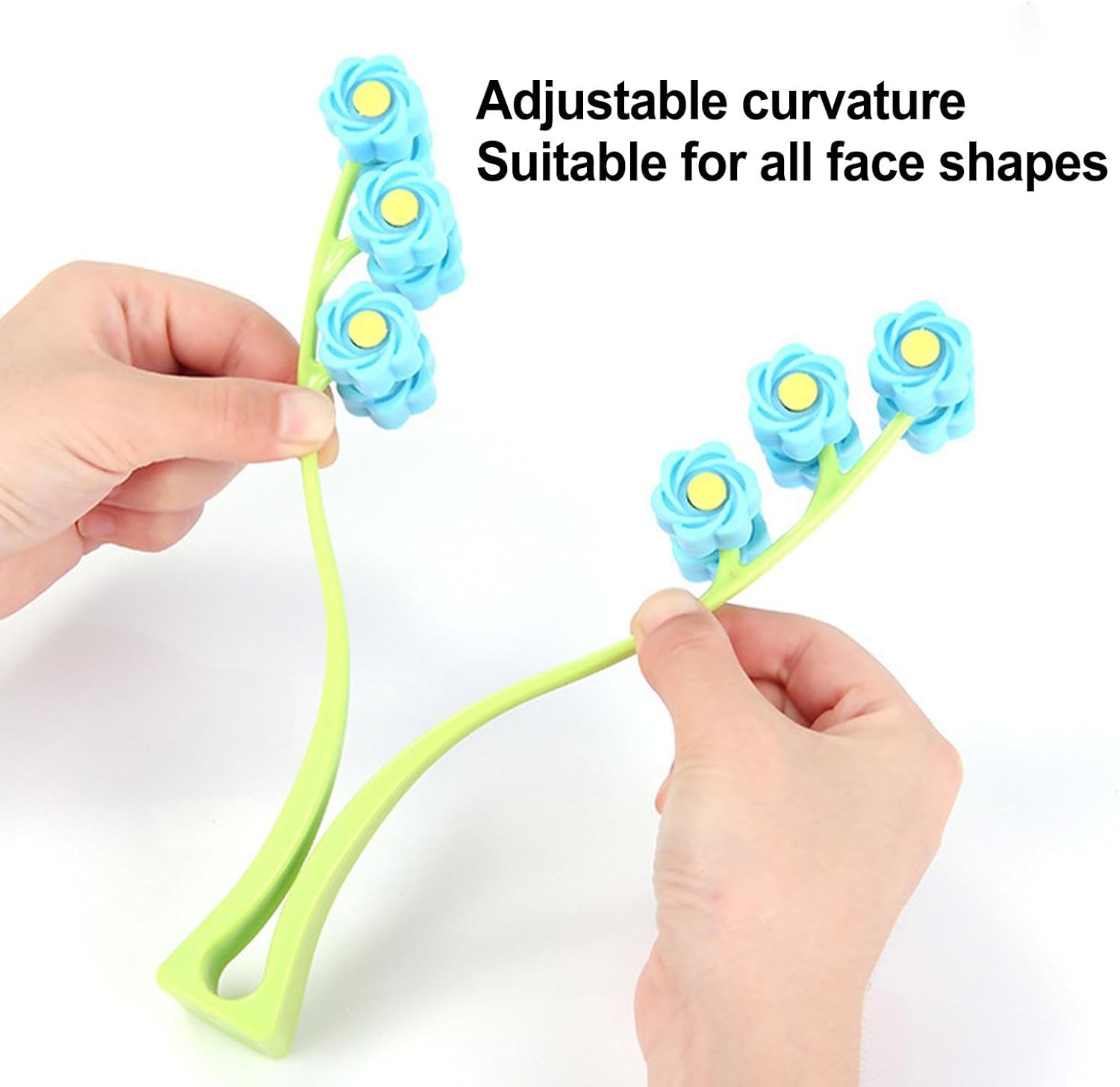 Gesichtsroller-Massagegerät – Y-förmiges Doppelclips-Massagegerät | 3D Flower Roller Manueller tragbarer Relaxer zur Hautstraffung – Bild 6